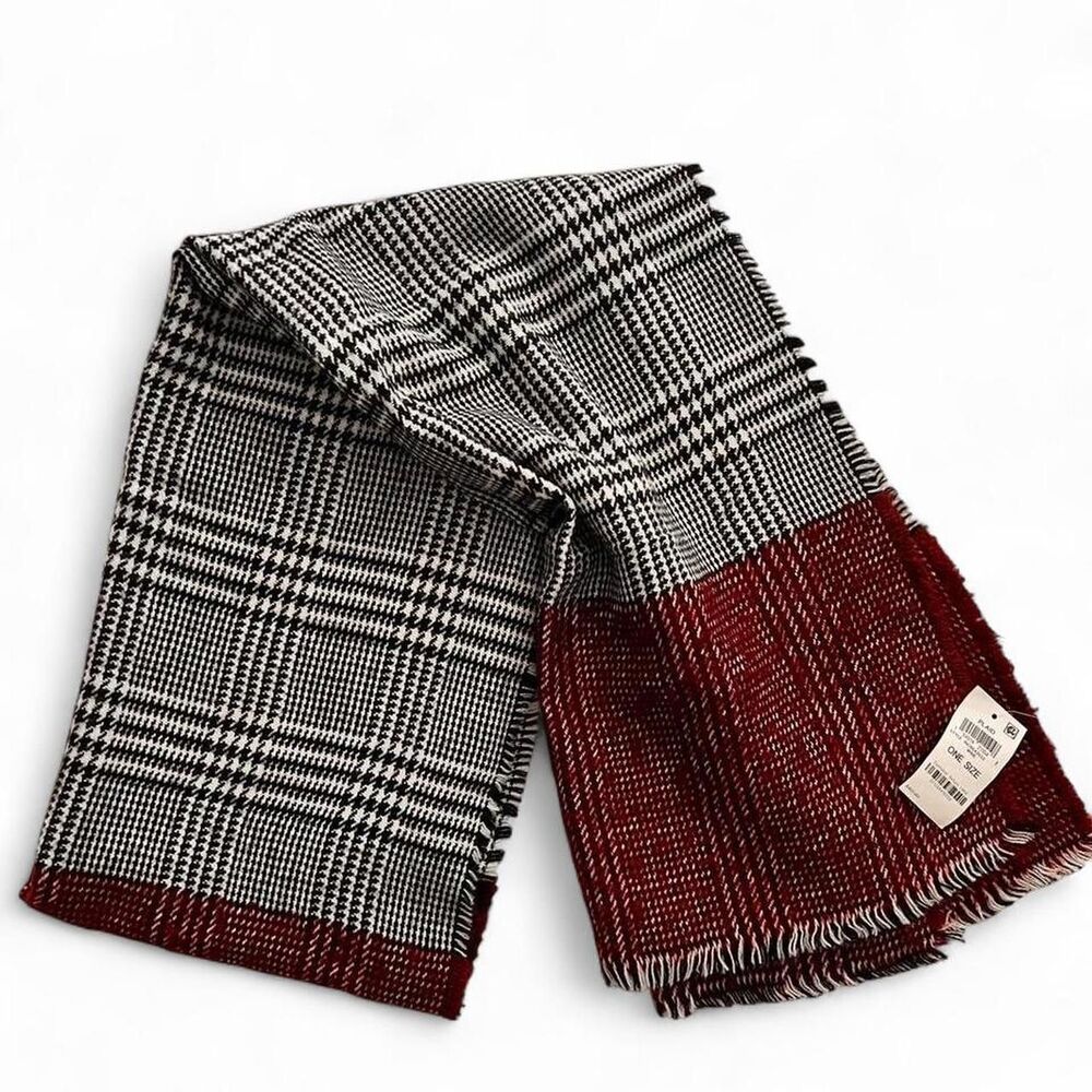 Black & White Fringe Scarf One Size